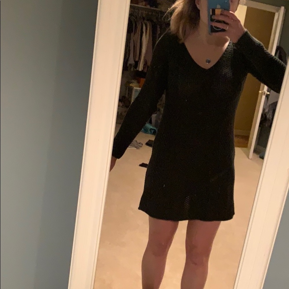 Hunter green sweater knit dress